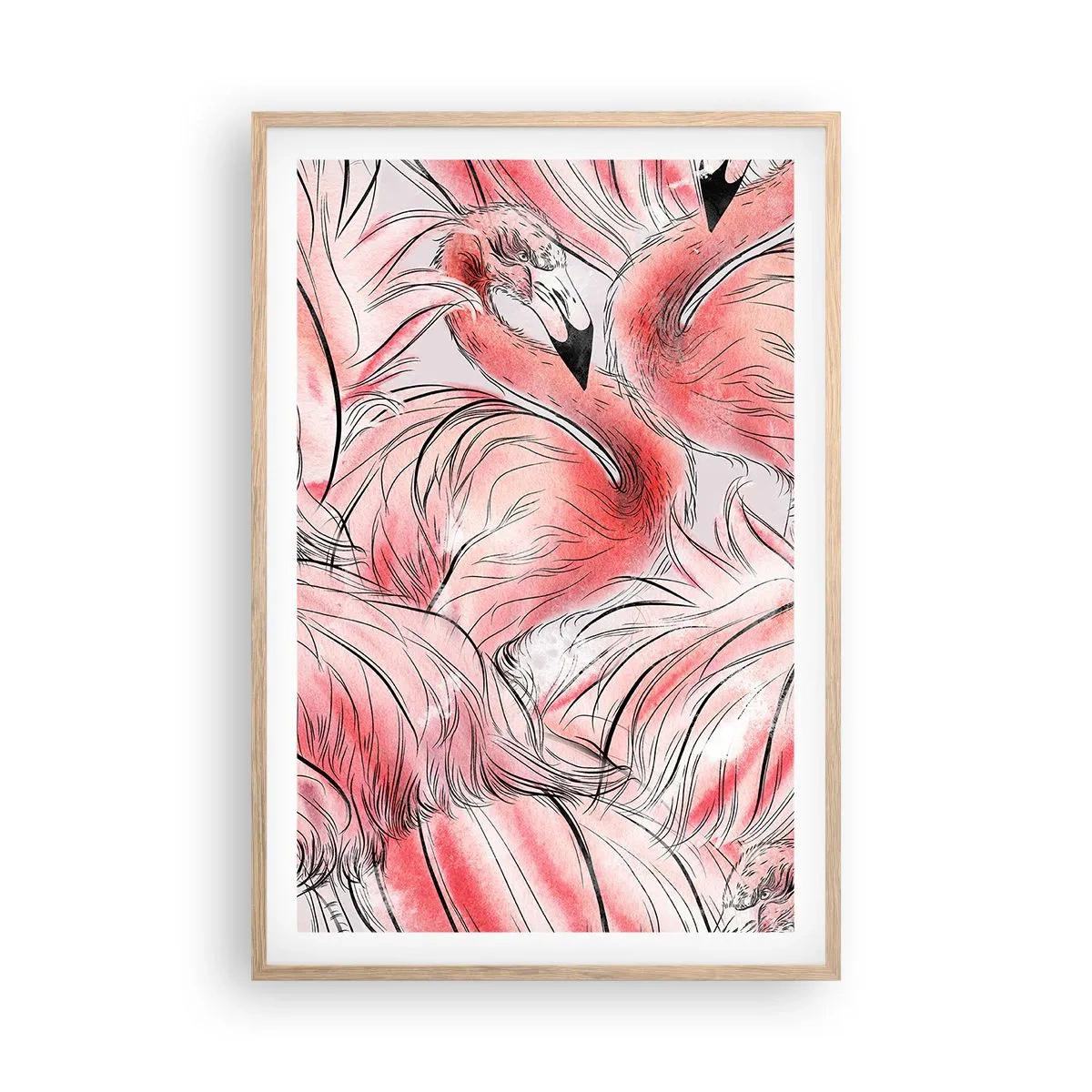 Poster in light oak frame - Bird Corps de Ballet - 61x91 cm