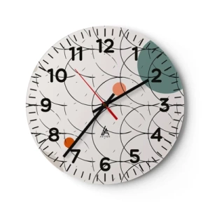 Wall clock - Clock on glass - In the Spirit of Pop-art - 30x30 cm