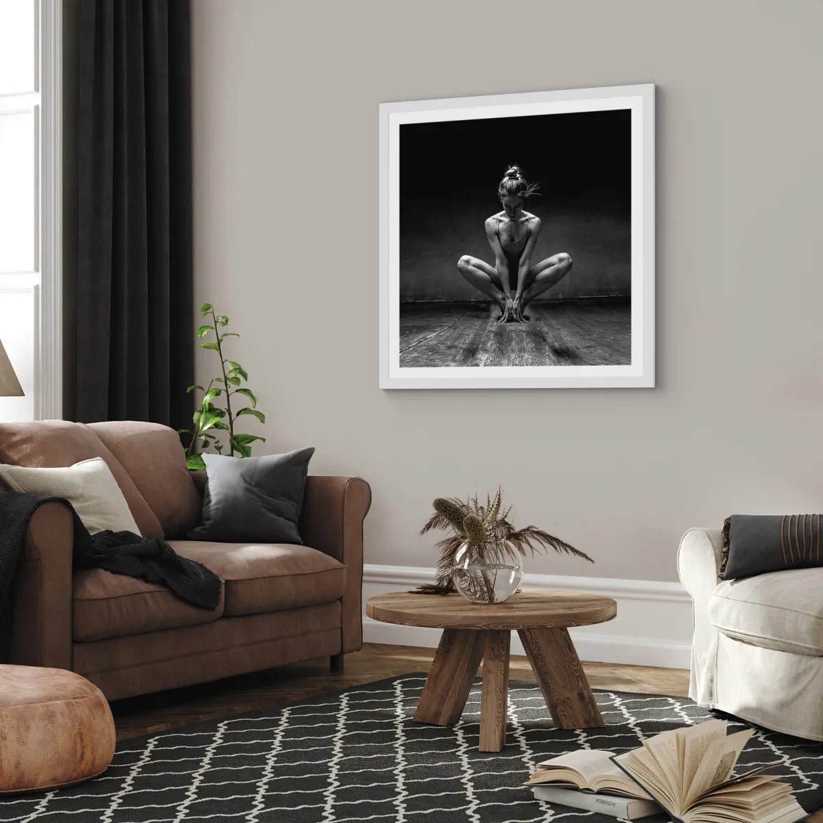 Poster in white frmae - Concentration of Dancing Energy - 50x50 cm