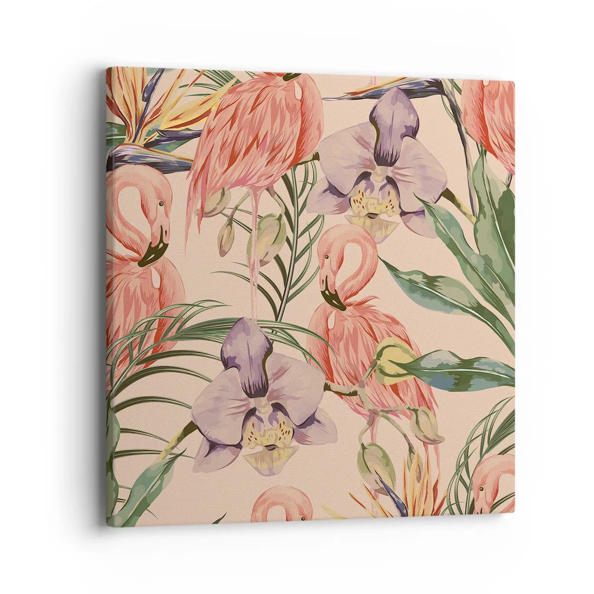 Canvas picture - Pink Ballet among Flowers - 40x40 cm