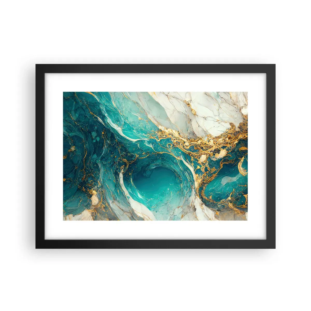 Poster in black frame - Composition with Veins of Gold - 40x30 cm