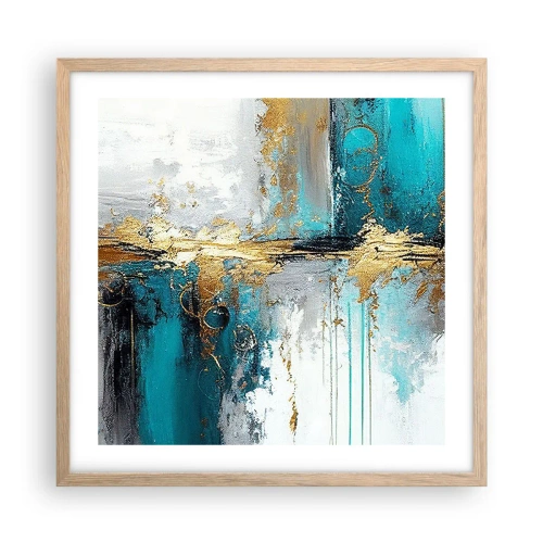 Poster in light oak frame - Everything Flows - 50x50 cm