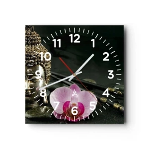 Wall clock - Clock on glass - Harmony of Wisdom and Beauty - 40x40 cm