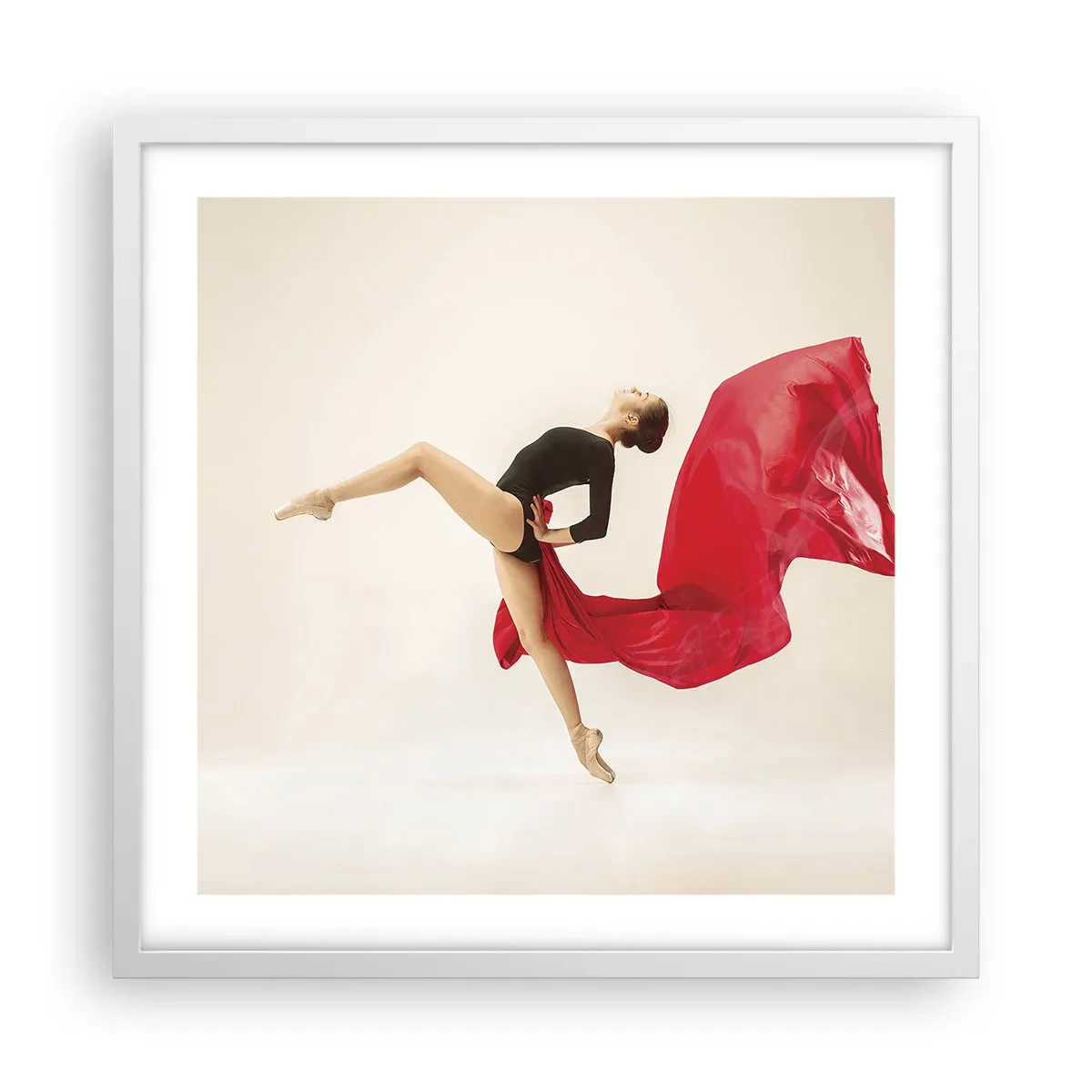 Poster in white frmae - Red and Black - 50x50 cm