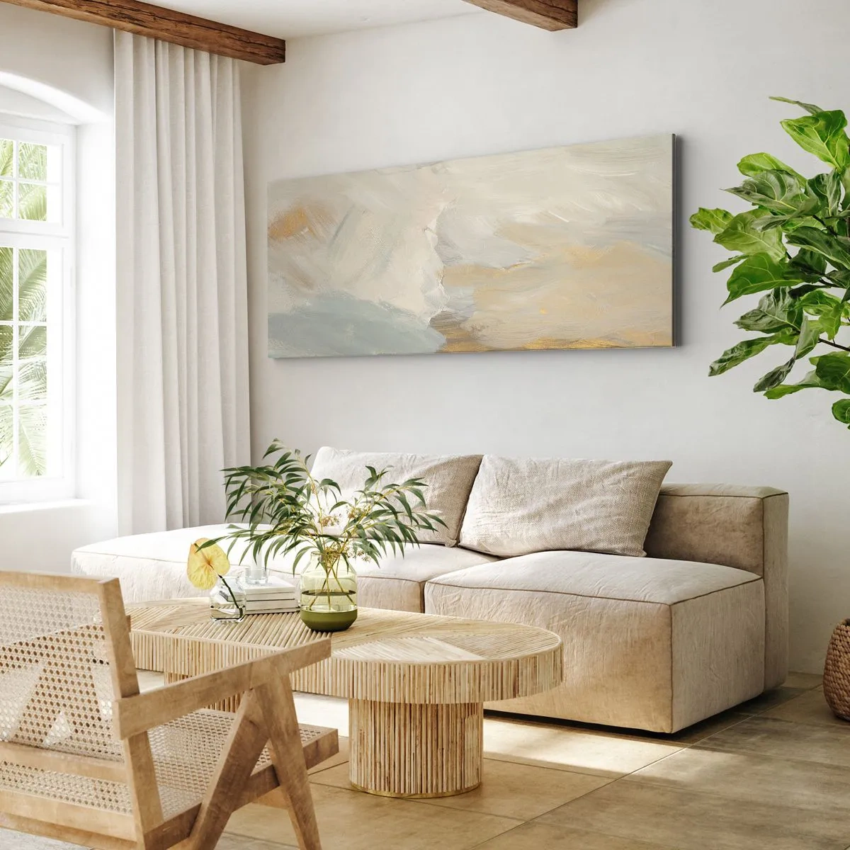 Canvas picture - Abstract: Land of Gentleness - 90x30 cm