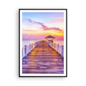 Poster in black frame - Lilac and Gold Silence of an Evening - 70x100 cm