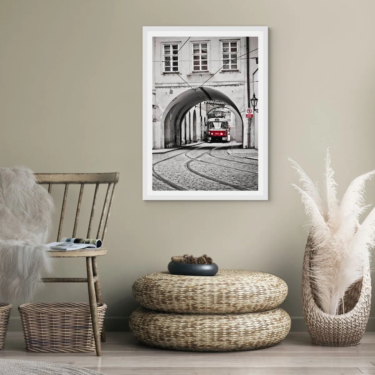 Poster in white frmae - Through City Labirynth - 61x91 cm
