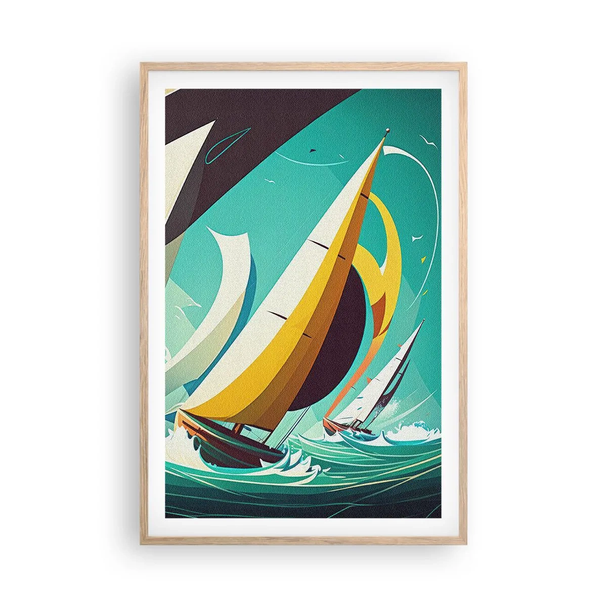 Poster in light oak frame - Standing Up to Elements - 61x91 cm