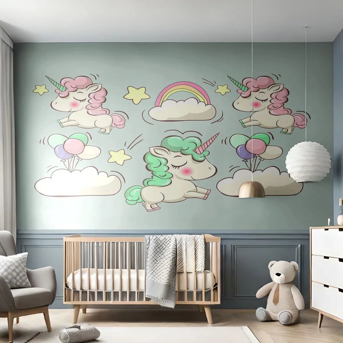 Photo Wallpaper Standard Eco - For Sure They Exist… - For children, Unicorn, Fairy tale - 300x210 cm