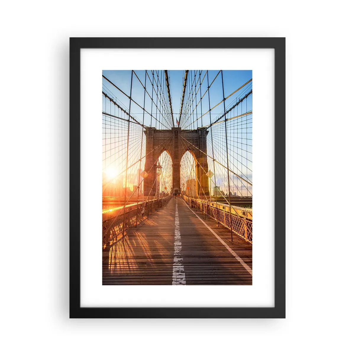 Poster in black frame - On a Golden Bridge - 30x40 cm