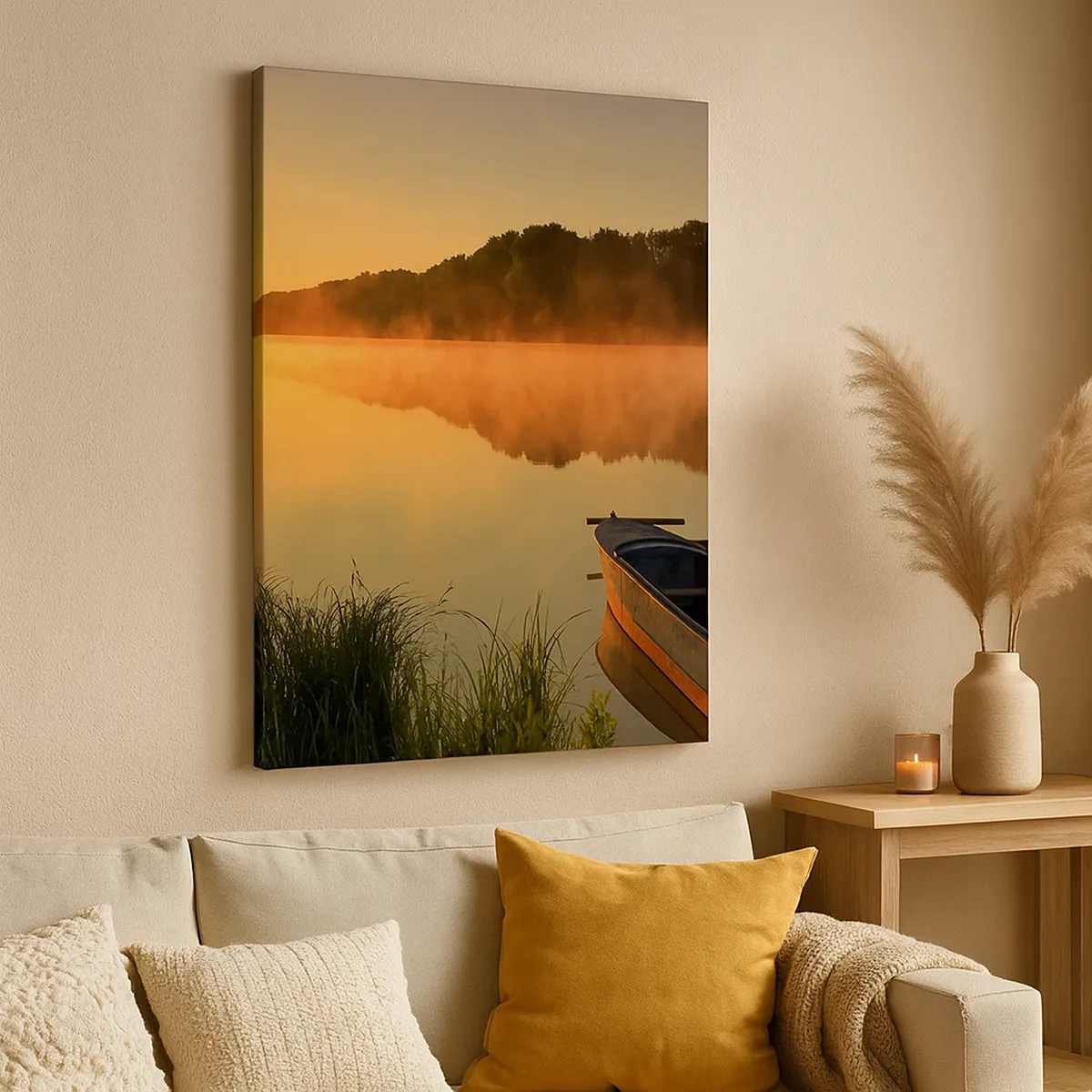 Canvas picture - Sunrise by a Mirror-like Water - 50x70 cm