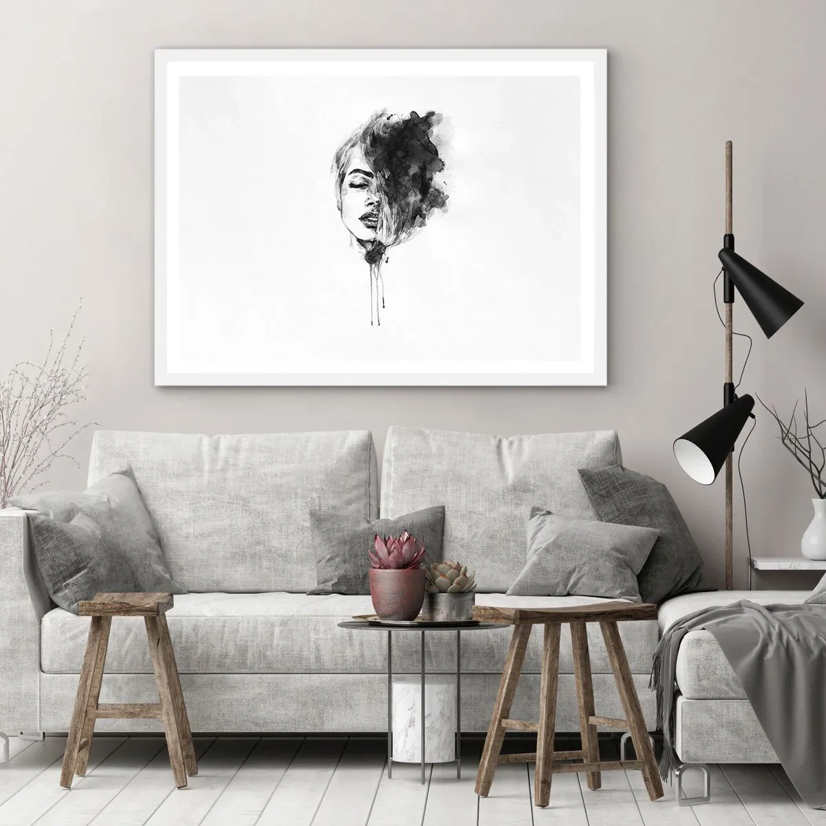 Poster in white frmae - What Does a Girl Dream about? - 70x50 cm