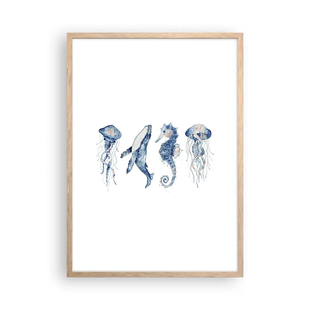 Poster in light oak frame - Sea Quirks - 50x70 cm