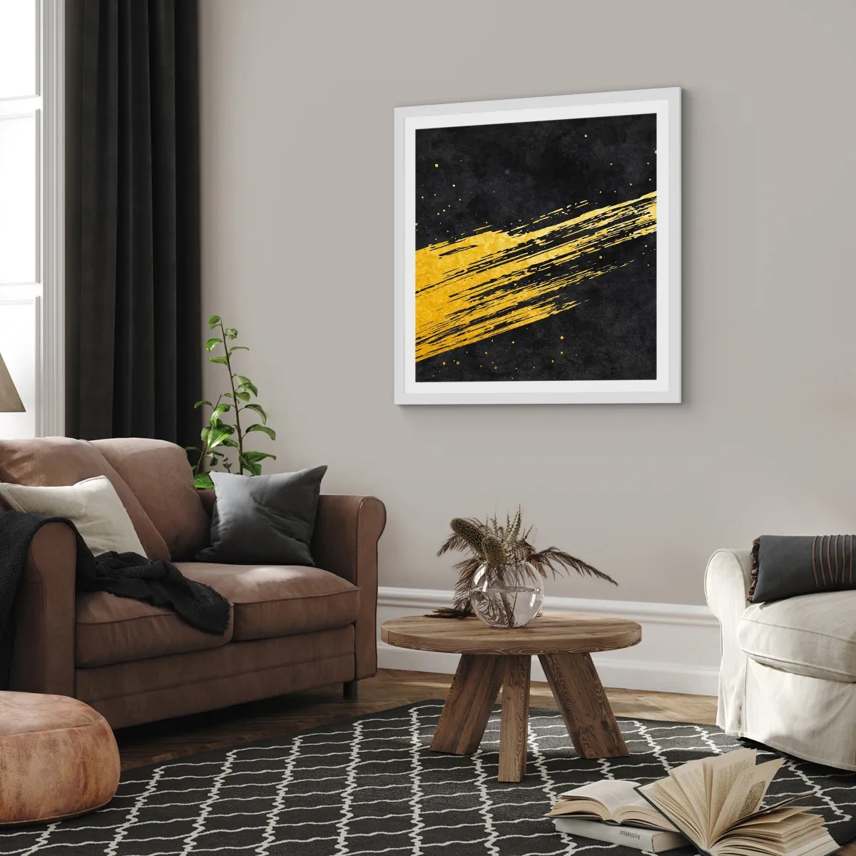 Poster in white frmae - Jump to the Outer Space - 60x60 cm