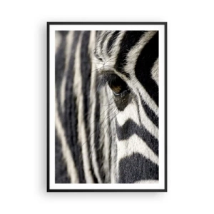 Poster in black frame - Striped Portrait - 70x100 cm