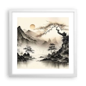 Poster in white frmae - Unique Charm of the Orient - 40x40 cm