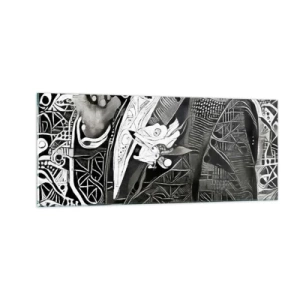 Glass picture - Elegant in Grey - 100x40 cm