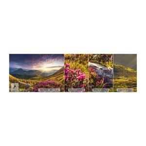 Photo Wallpaper Sample Standard Eco - Freshness of Mountain Morning - Landscape, Mountains, Flowers - 100x30 cm