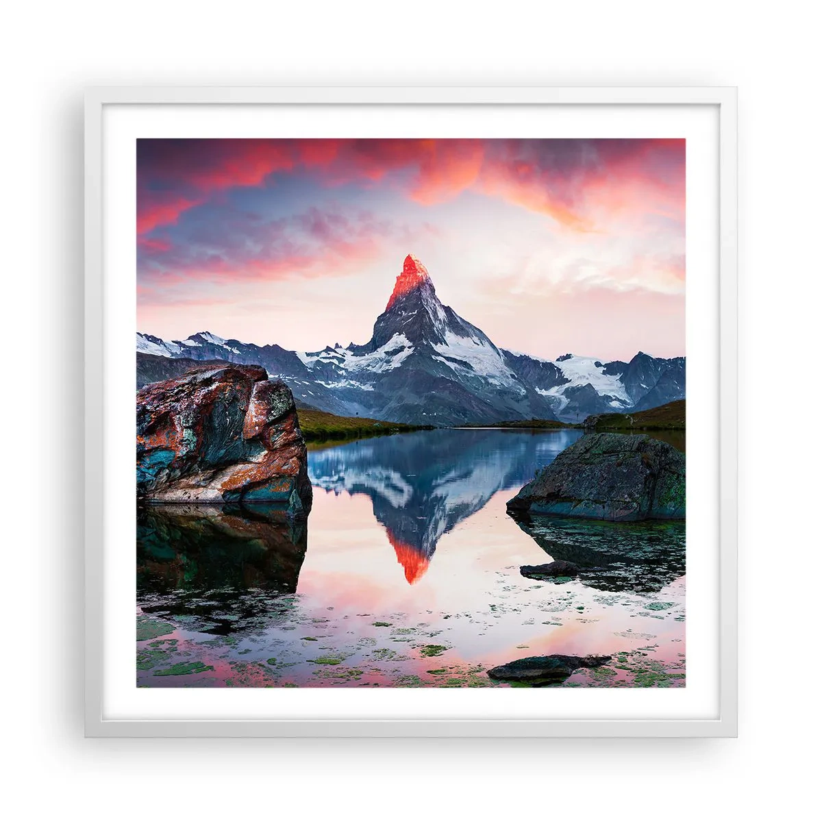 Poster in white frmae - Heart of the Mountains Is Hot - 60x60 cm