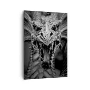 Canvas picture - Fairytale Dragon in Grey - 50x70 cm