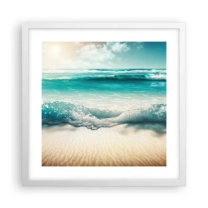 Poster in white frmae - Calm of the Ocean - 40x40 cm