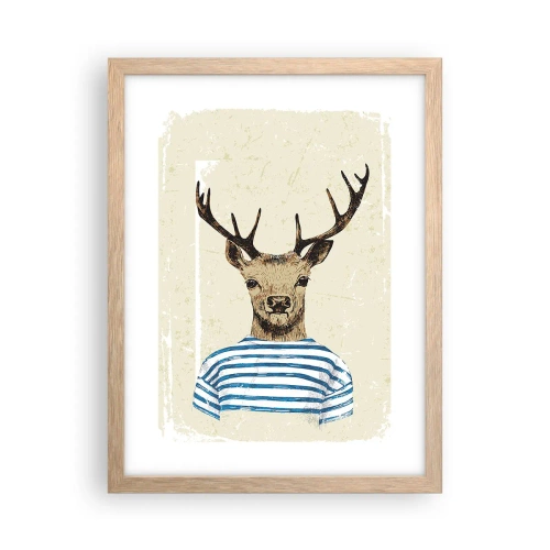Poster in light oak frame - Becaue I Like Striped T-Shirts - 30x40 cm