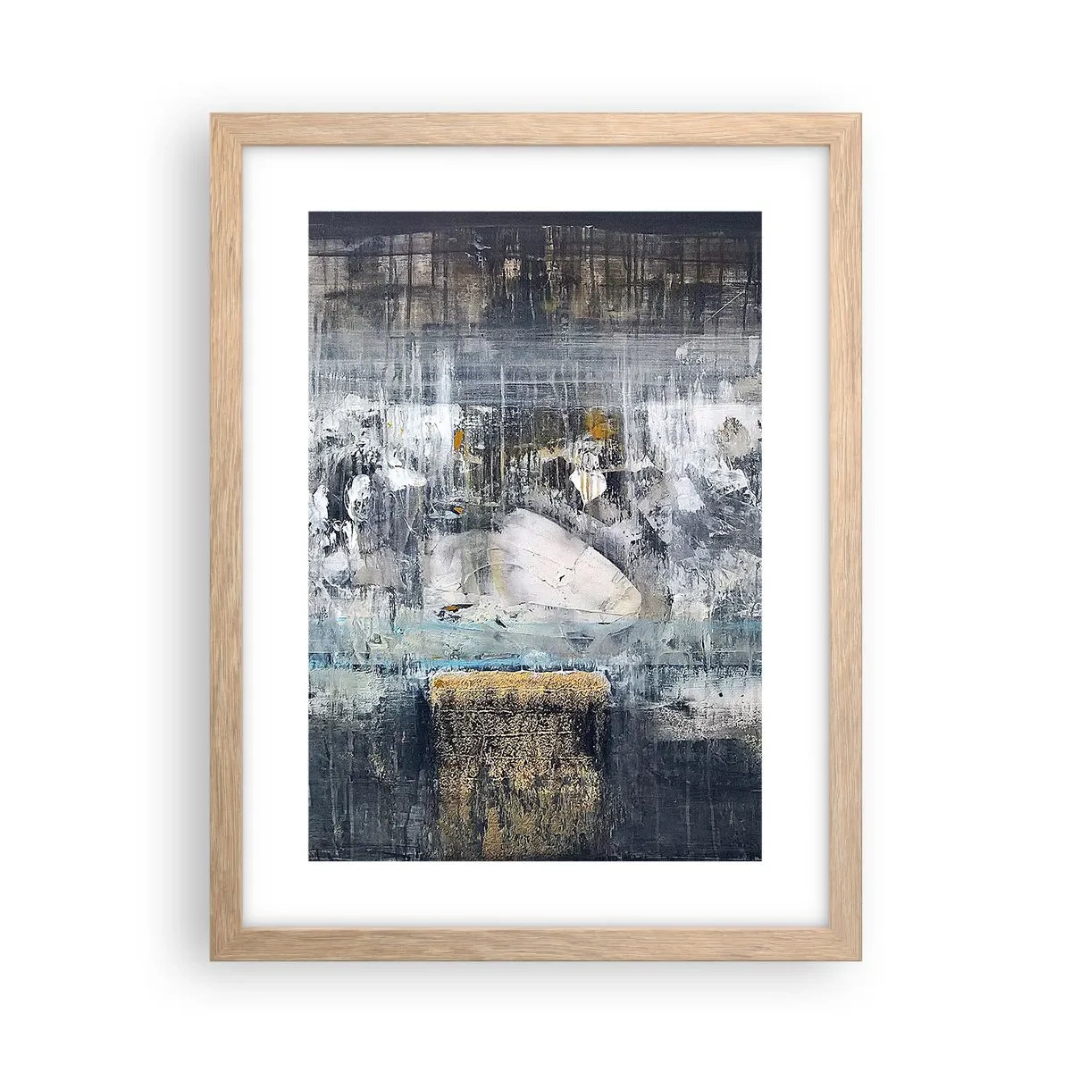 Poster in light oak frame - Icy Path - 30x40 cm