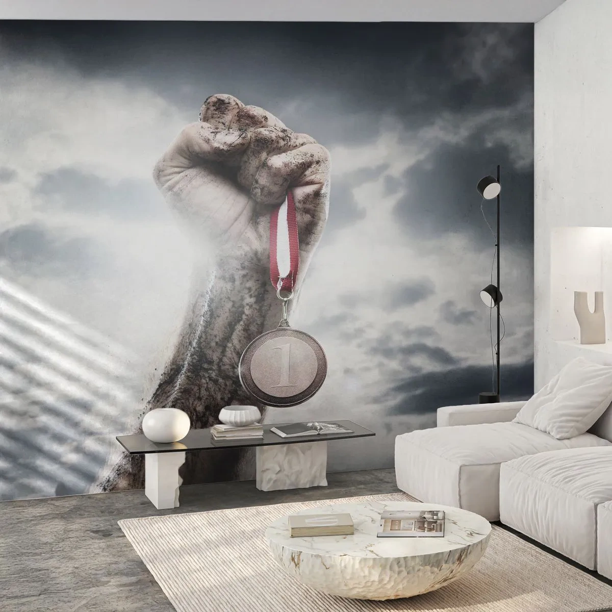 Photo Wallpaper Premium Canvas - Per Aspera Ad Astra - Sport, Sports Medal, 3D - 450x315 cm