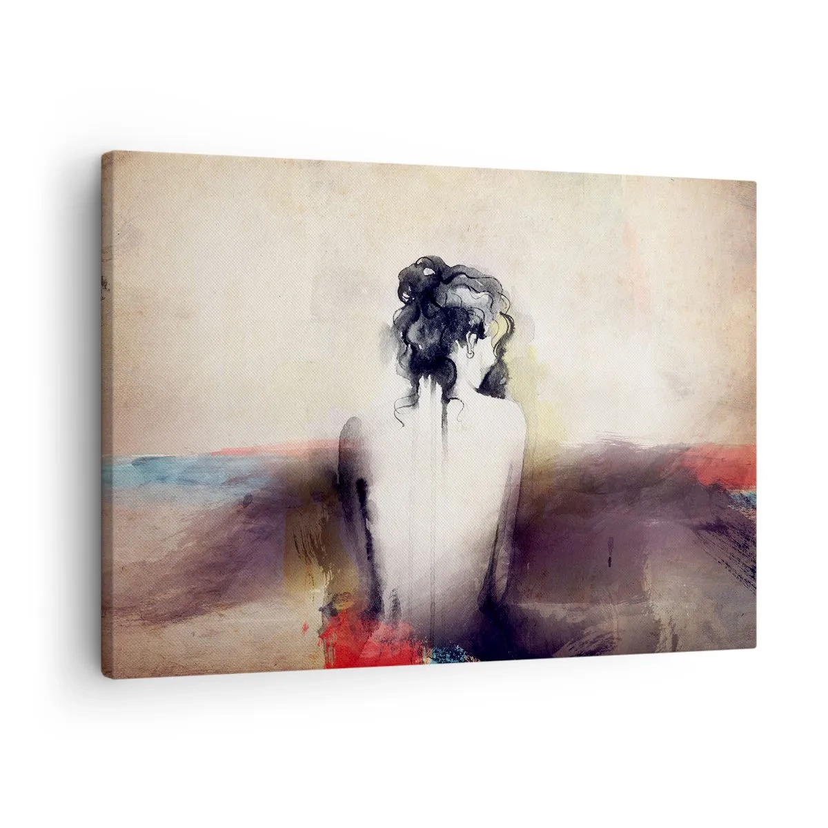 Canvas picture - A subtle portrait of a woman in an artistic style - 70x50cm - Gentle Lines, Oval Shapes - Modern wall decoration for the living room and bedroom ARTTOR