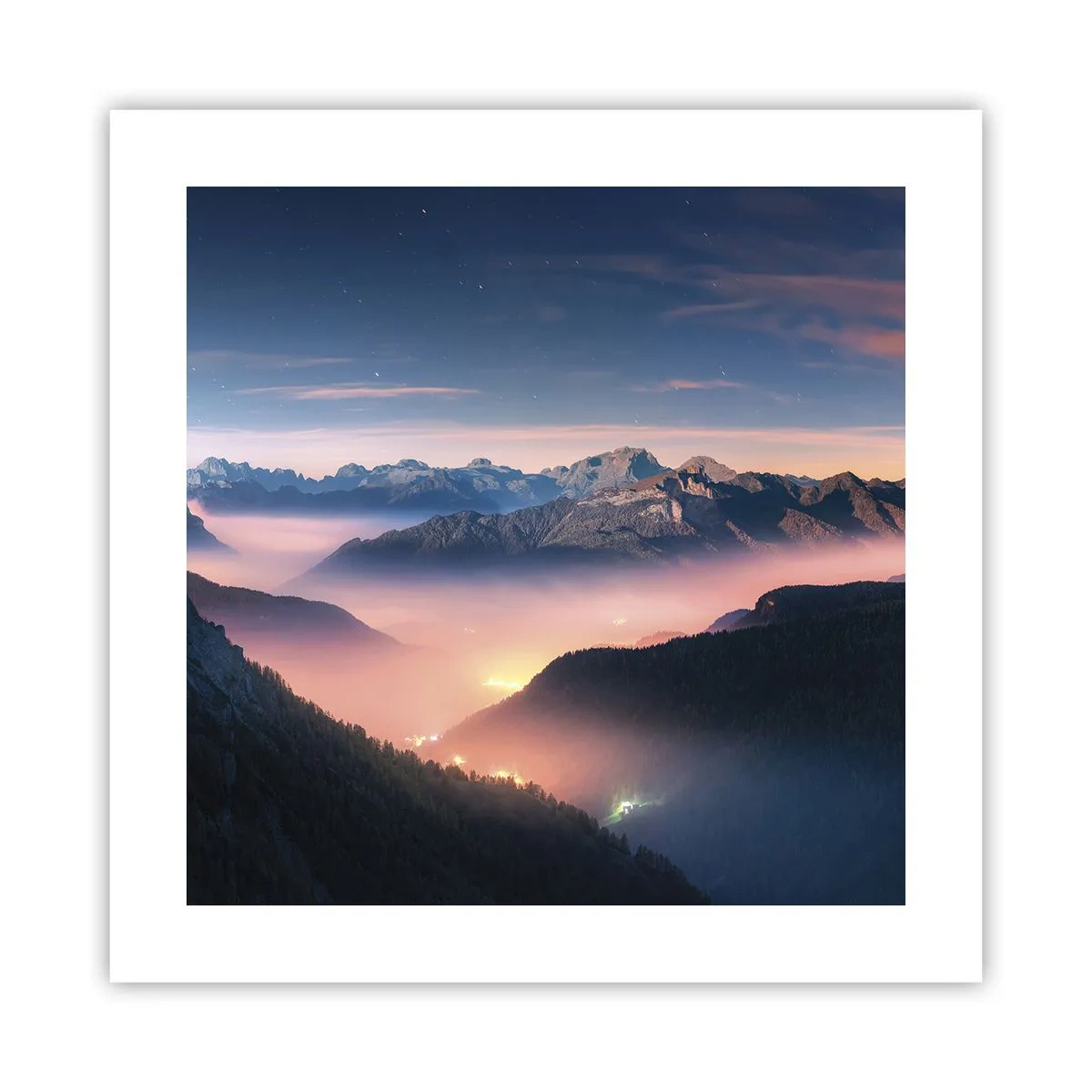 Poster - Light in the Valleys - 40x40 cm