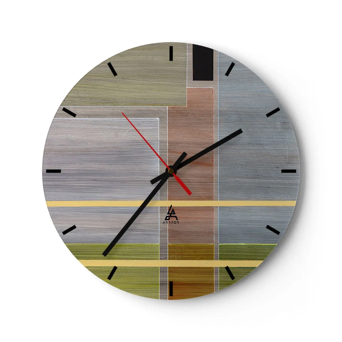Wall clock - Clock on glass - Straight and Calm - 40x40 cm