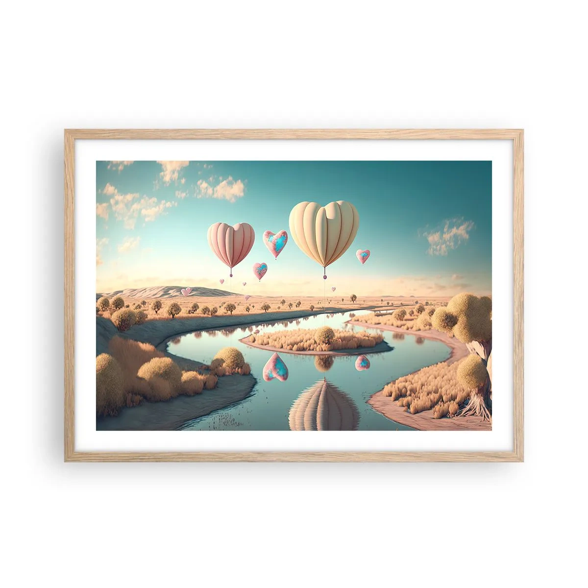 Poster in light oak frame - Love Lifts You up - 70x50 cm
