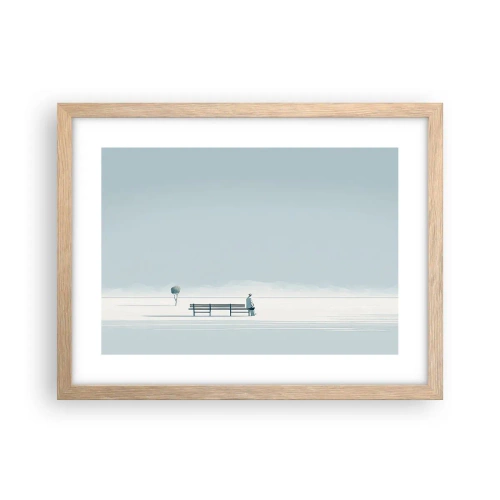 Poster in light oak frame - Yes, I Am Waiting - 40x30 cm