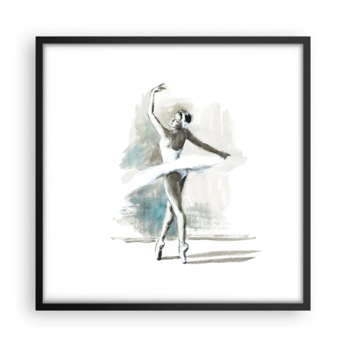 Poster in black frame - Enchanted into a Swan - 50x50 cm
