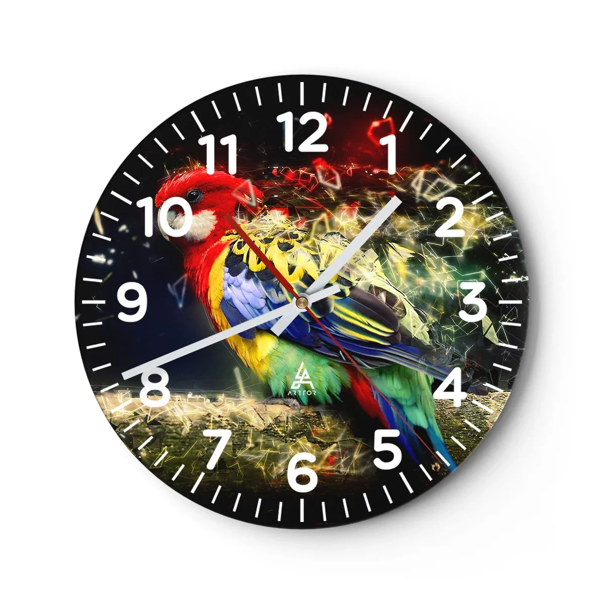Wall clock - Clock on glass - Messenger of Light - 30x30 cm