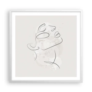 Poster in white frmae - Outline of Happiness - 60x60 cm