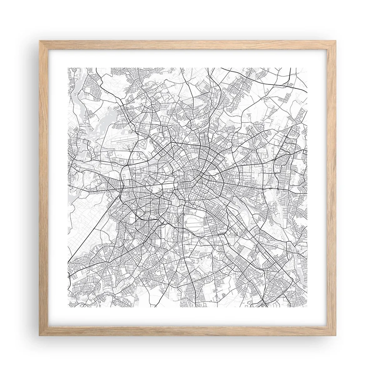 Poster in light oak frame - Flower of Berlin - 50x50 cm