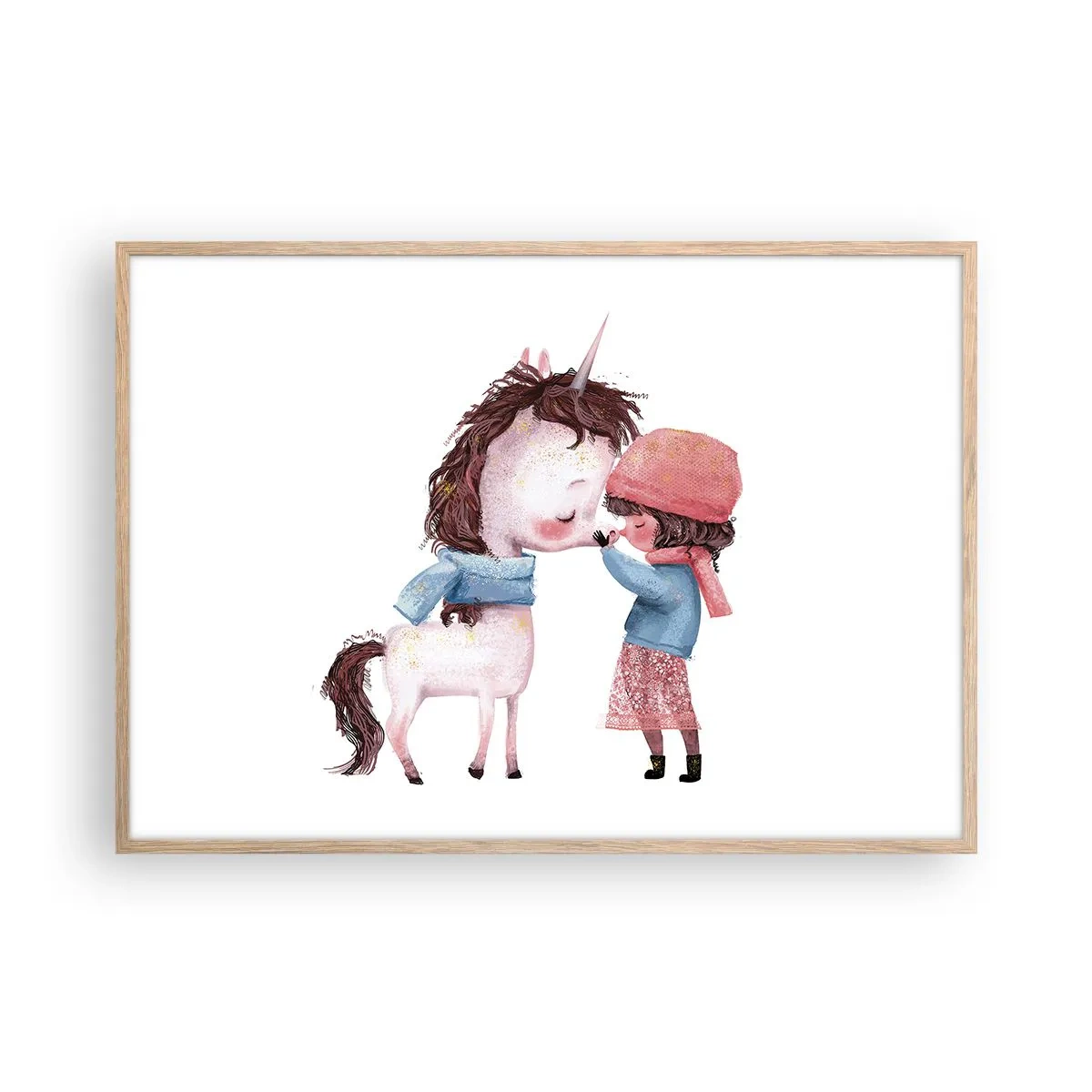 Poster in light oak frame - Winter Tale - 100x70 cm