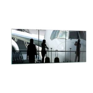 Glass picture - Via a Vis at the Aiport - 100x40 cm