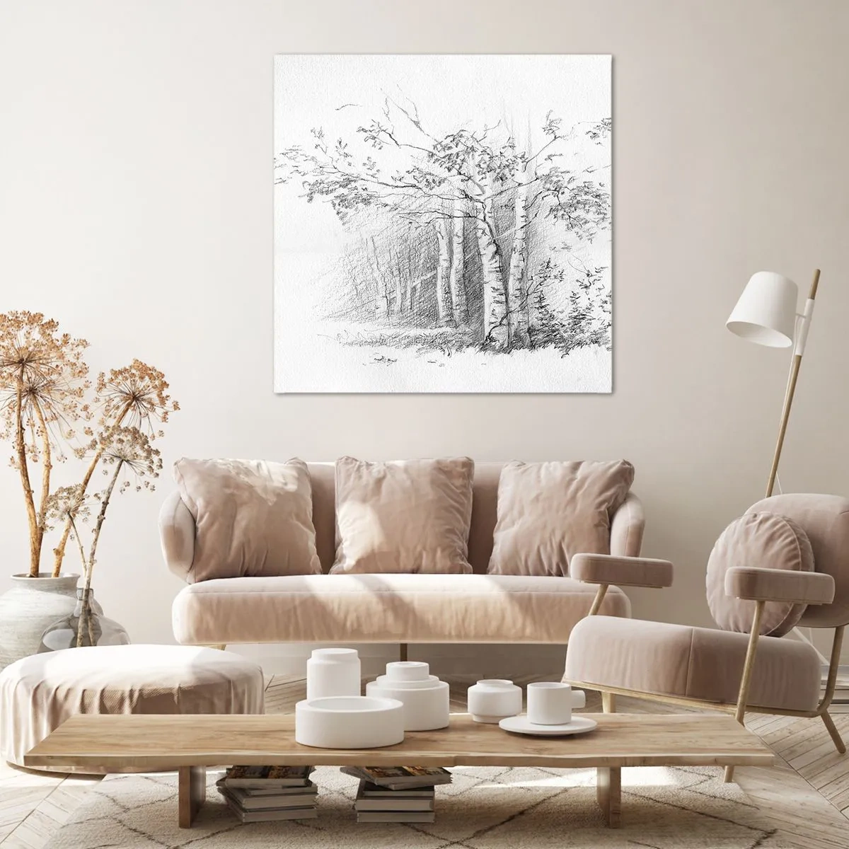 Canvas picture - Holiday of Birch Forest - 40x40 cm