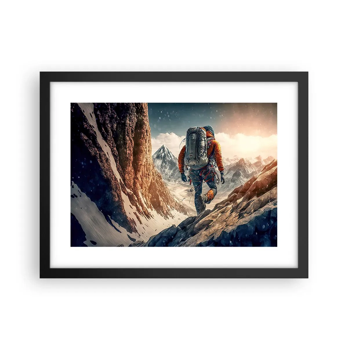 Poster in black frame - Lonely Warrior - 40x30 cm