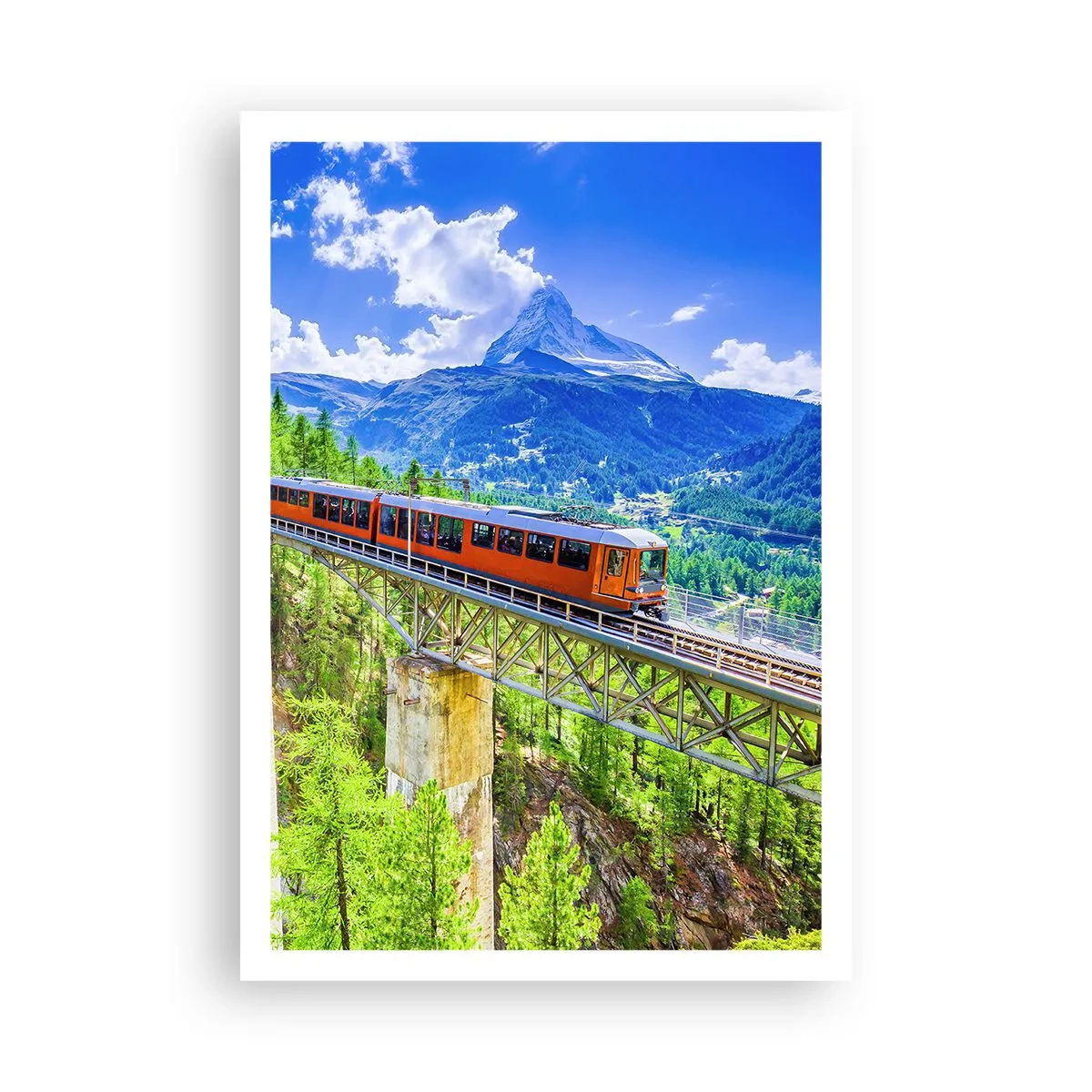 Poster - Train Through the Alps - 70x100 cm