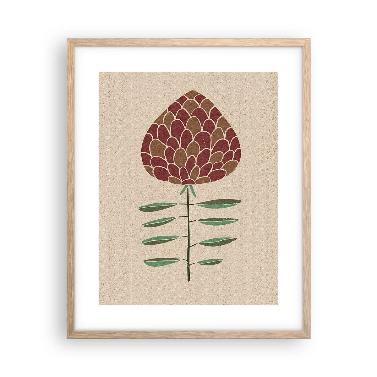 Poster in light oak frame - Like a Big Pine Cone - 40x50 cm