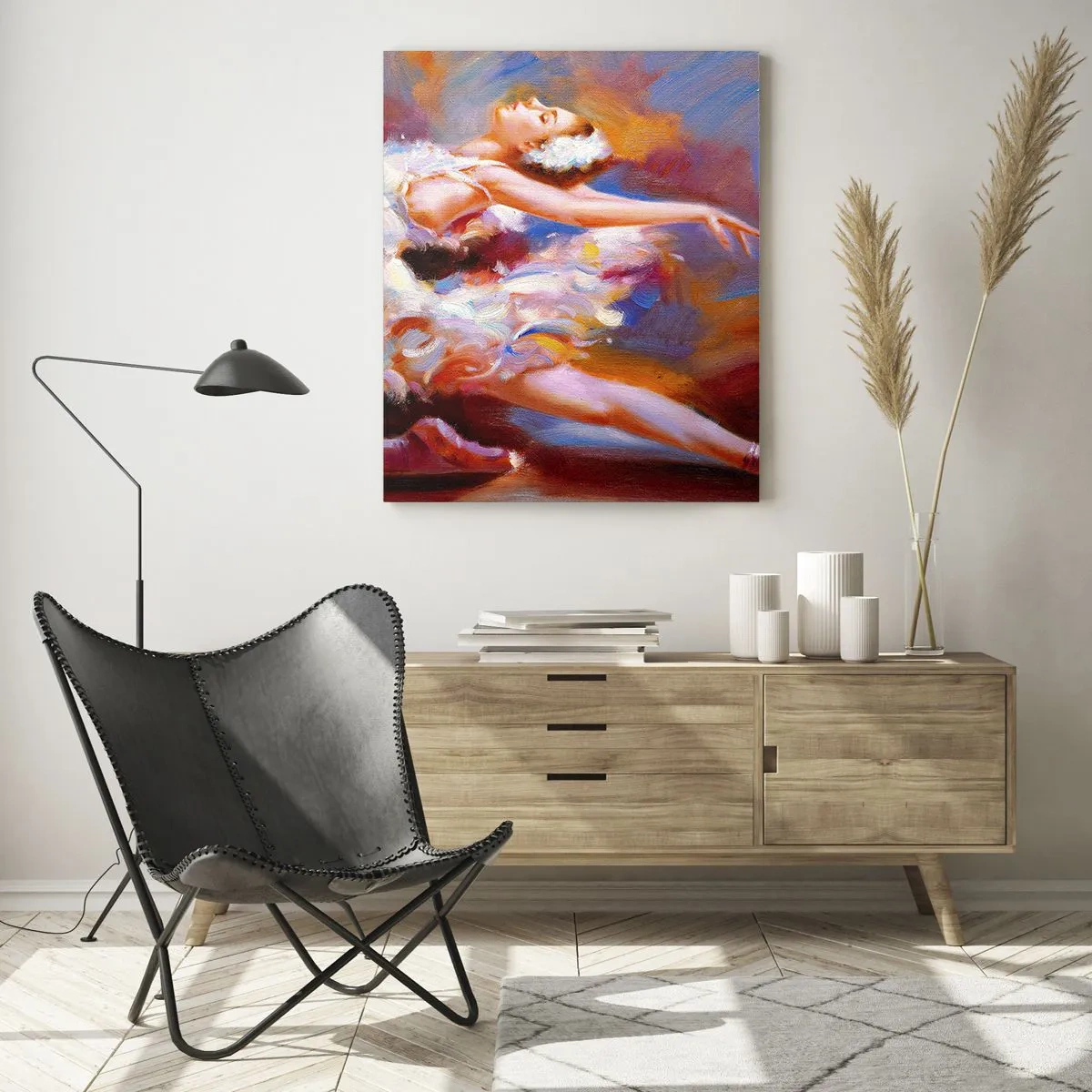 Glass picture - Swan Gracefulness - 70x100 cm