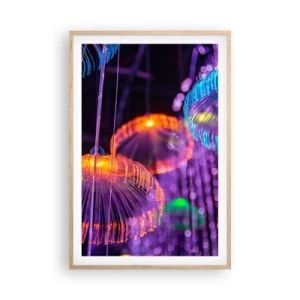 Poster in light oak frame - Light Fountain - 61x91 cm