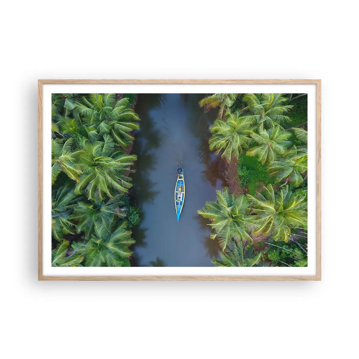 Poster in light oak frame - On Tropical Trail - 100x70 cm