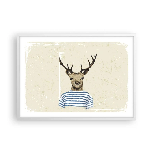 Poster in white frmae - Becaue I Like Striped T-Shirts - 70x50 cm