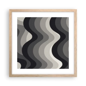 Poster in light oak frame - Wave after Wave - 40x40 cm