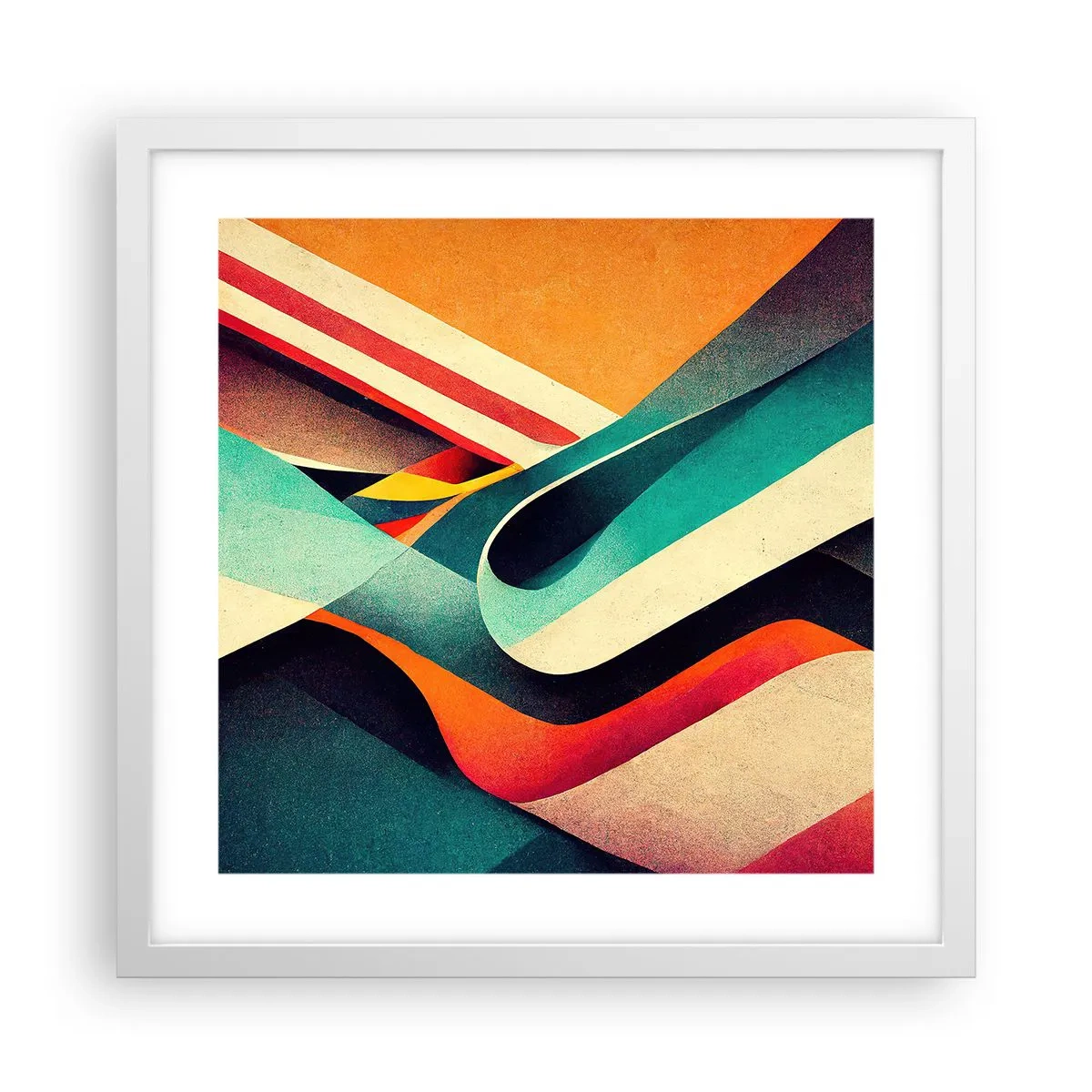 Poster in white frmae - Intense Composition - 40x40 cm