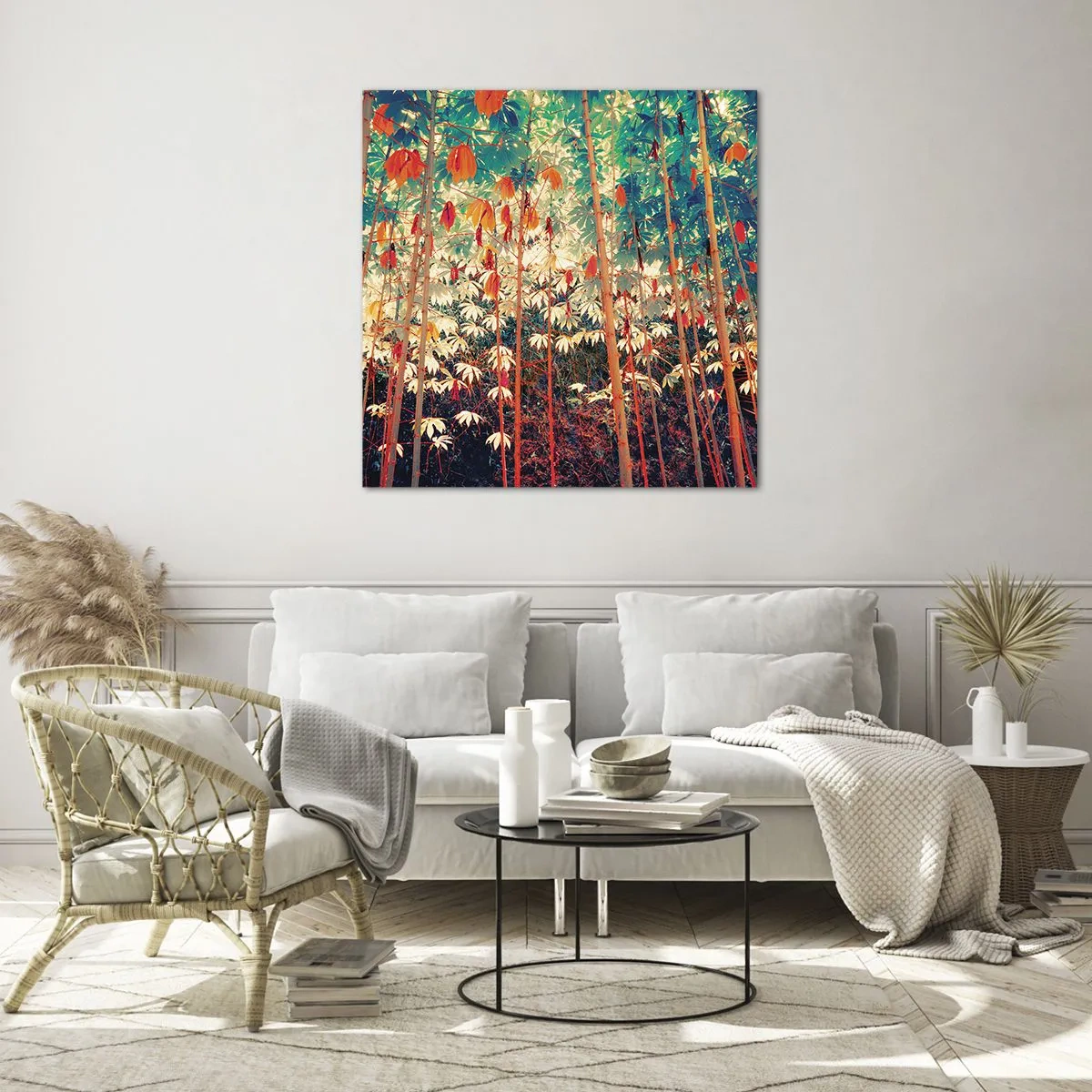 Glass picture - Secret Life of Leaves - 30x30 cm